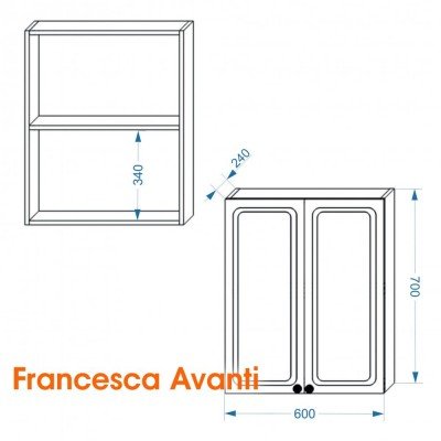 Шкаф навесной Francesca Avanti Империя 60 венге, с подсветкой-2
