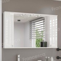 Шкаф-зеркало Francesca Avanti Империя 120 белый, 2 шкафа