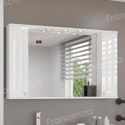 Шкаф-зеркало Francesca Avanti Империя 120 белый, 2 шкафа