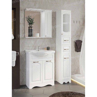 Шкаф-зеркало Francesca Avanti Империя 70 белый, правый-1