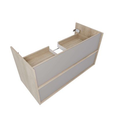 Тумба с раковиной Акватек Либра 100, дуб давос, серый туман, 2 ящика-2