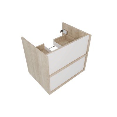 Тумба с раковиной Акватек Либра 60, с ящиками, дуб давос, белый матовый-2
