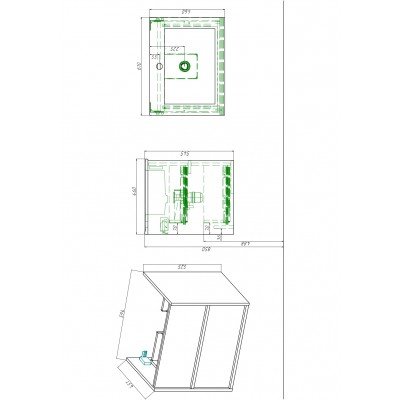 Тумба с раковиной Акватек Либра 60, с ящиками, дуб давос, серый туман-5