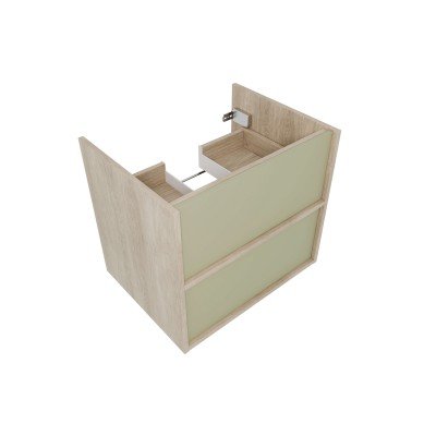 Тумба с раковиной Акватек Либра 60, с ящиками, дуб давос, шалфей зеленый-2