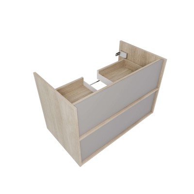 Тумба с раковиной Акватек Либра 80, 2 ящика, дуб давос, серый туман-2