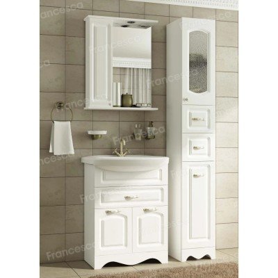 Тумба с раковиной Francesca Avanti Империя 55 с 1 ящиком белый с подсветкой (2дв.+1ящ, ум. Уют 55)-3