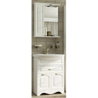 Тумба с раковиной Francesca Avanti Империя 60 1 Б. Ящ белый с подсветкой (2 дв. + 1 Большой ящ., ум. Уют 60)-3