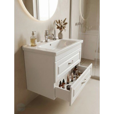 Тумба с раковиной Francesca Avanti Империя 80 подвесная, белая (ум. Миранда 80)-3