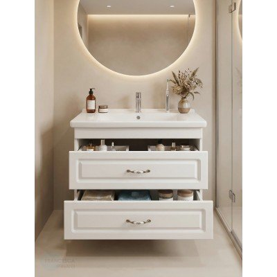 Тумба с раковиной Francesca Avanti Империя 80 подвесная, белая (ум. Миранда 80)-4