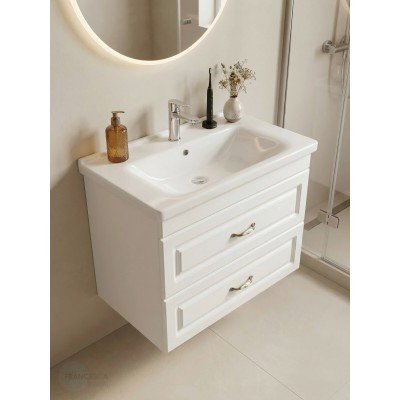 Тумба с раковиной Francesca Avanti Империя 80 подвесная, белая (ум. Миранда 80)-5