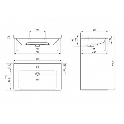 Тумба с раковиной Francesca Avanti Империя 80 подвесная, белая (ум. Миранда 80)-7
