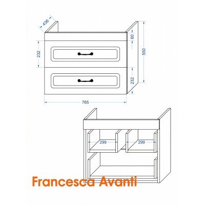 Тумба с раковиной Francesca Avanti Империя 80 подвесная, белая (ум. Миранда 80)-8