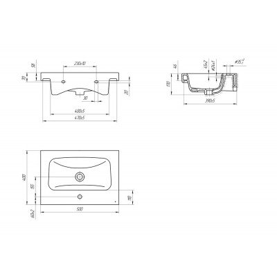 Тумба с раковиной Francesca Avanti Latina 50 подвесная, бежевая (ум. Moduo 50)-6