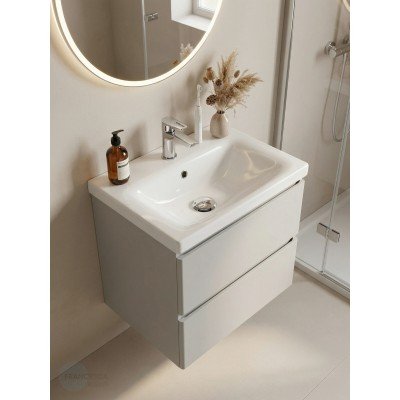 Тумба с раковиной Francesca Avanti Latina 50 подвесная, серая (ум. Moduo 50)-3