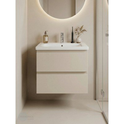 Тумба с раковиной Francesca Avanti Latina 60 подвесная, бежевая (ум. Moduo 60)