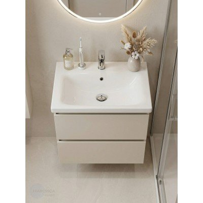 Тумба с раковиной Francesca Avanti Latina 60 подвесная, бежевая (ум. Moduo 60)-1