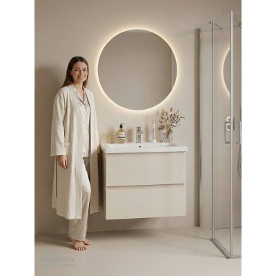 Тумба с раковиной Francesca Avanti Latina 60 подвесная, бежевая (ум. Moduo 60)-4