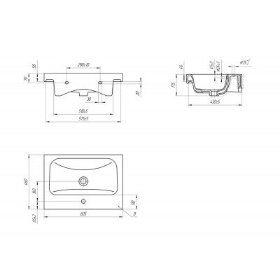 Тумба с раковиной Francesca Avanti Latina 60 подвесная, бежевая (ум. Moduo 60)-6