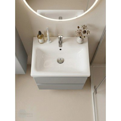 Тумба с раковиной Francesca Avanti Latina 60 подвесная, серая (ум. Moduo 60)-1