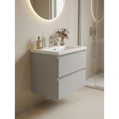 Тумба с раковиной Francesca Avanti Latina 60 подвесная, серая (ум. Moduo 60)-2