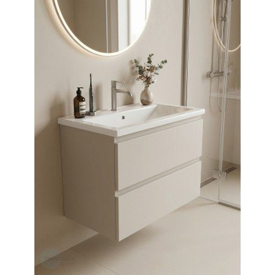 Тумба с раковиной Francesca Avanti Latina 70 подвесная, бежевая (ум. Фостер 70)-2