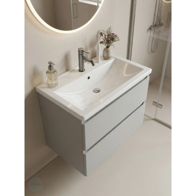 Тумба с раковиной Francesca Avanti Latina 70 подвесная, серая (ум. Фостер 70)-2