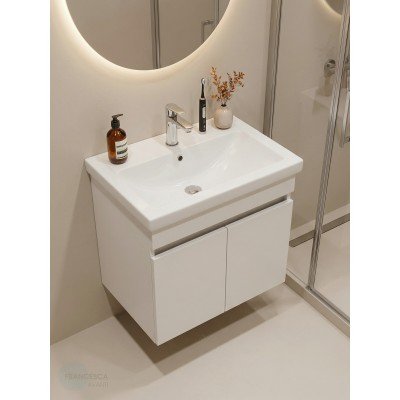 Тумба с раковиной Francesca Avanti Стокгольм 60 подвесная, с подсветкой (2 дв.,ум. Фостер 60)-2