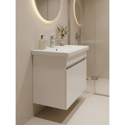 Тумба с раковиной Francesca Avanti Стокгольм 70 подвесная, с подсветкой (2 дв.,ум. Фостер 70)-1