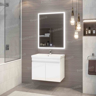 Тумба с раковиной Francesca Avanti Стокгольм 70 подвесная, с подсветкой (2 дв.,ум. Фостер 70)-8