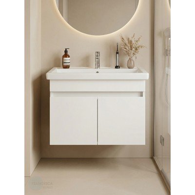 Тумба с раковиной Francesca Avanti Стокгольм 80 подвесная, с подсветкой (2 дв.,ум. Фостер 80)