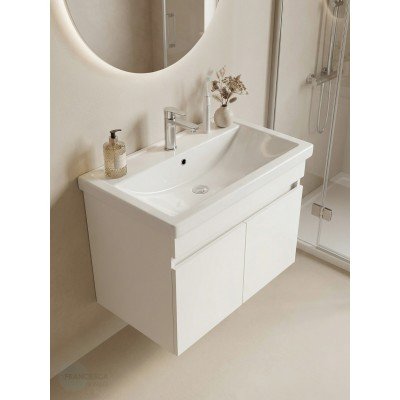 Тумба с раковиной Francesca Avanti Стокгольм 80 подвесная, с подсветкой (2 дв.,ум. Фостер 80)-2