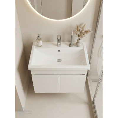 Тумба с раковиной Francesca Avanti Стокгольм 80 подвесная, с подсветкой (2 дв.,ум. Фостер 80)-3