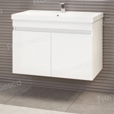 Тумба с раковиной Francesca Avanti Стокгольм 80 подвесная, с подсветкой (2 дв.,ум. Фостер 80)-6