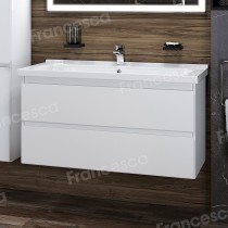 Тумба с раковиной Francesca Bianco 100 подвесная (ум. Миранда 100) Тумба с раковиной Francesca Bianco 100 подвесная (ум. Миранда 100)