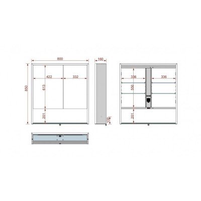 Зеркальный шкаф Esbano 80х85 ES-3828D-5