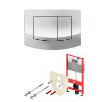 Инсталляция для унитаза Tece TECEbase 2.0 9400405, кнопка TECEambia хром,  с шумоизоляцией, крепление к полу и стене