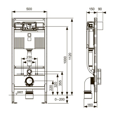 Инсталляция для унитаза Tece TECEprofil 9300379 крепление к полу и стене-1