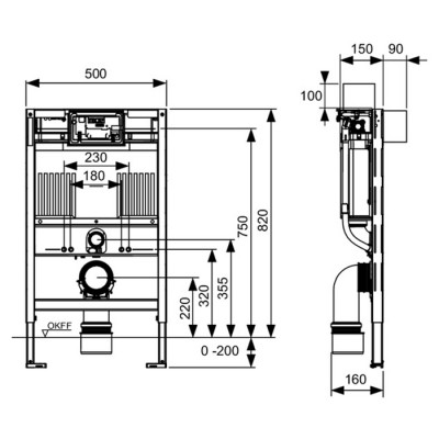 Инсталляция для унитаза Tece TECEprofil 9300380 крепление к полу и стене-1