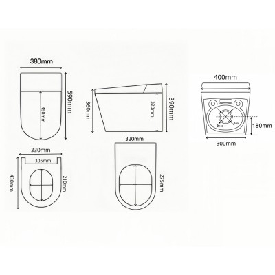 Комплект Abber Bequem AC1120S-AC0101P2, Унитаз-биде электронный подвесной+ Система инсталляции-20