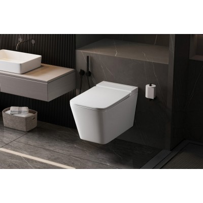 Комплект Abber Rechteck AC1202P-AC0101P, Унитаз подвесной безободковый, с импульсным смывом + Система инсталляции-3