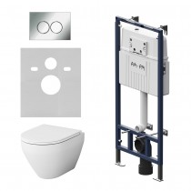 Комплект унитаз с инсталляцией Am.Pm IS100151.701700 кнопка хром глянцевая, механическое управление Комплект унитаз с инсталляцией Am.Pm IS100151.701700 кнопка хром глянцевая, механическое управление