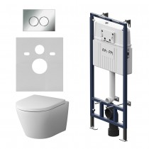 Комплект унитаз с инсталляцией Am.Pm IS100151.741701 кнопка хром глянцевая, механическое управление Комплект унитаз с инсталляцией Am.Pm IS100151.741701 кнопка хром глянцевая, механическое управление