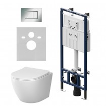 Комплект унитаз с инсталляцией Am.Pm IS100251.801900 кнопка хром глянцевая, механическое управление Комплект унитаз с инсталляцией Am.Pm IS100251.801900 кнопка хром глянцевая, механическое управление