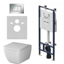 Комплект унитаз с инсталляцией Am.Pm IS100251.901701 кнопка хром глянцевая, механическое управление Комплект унитаз с инсталляцией Am.Pm IS100251.901701 кнопка хром глянцевая, механическое управление