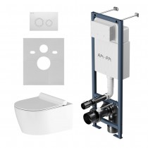 Комплект унитаз с инсталляцией Am.Pm IS110101.DX77C1700 кнопка белая глянцевая, механическое управление Комплект унитаз с инсталляцией Am.Pm IS110101.DX77C1700 кнопка белая глянцевая, механическое управление