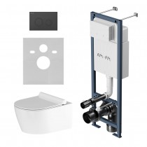 Комплект унитаз с инсталляцией Am.Pm IS110138.DX77C1700 кнопка черная матовая, механическое управление Комплект унитаз с инсталляцией Am.Pm IS110138.DX77C1700 кнопка черная матовая, механическое управление