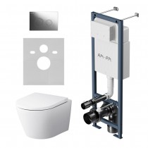 Комплект унитаз с инсталляцией Am.Pm IS110151.741701 кнопка хром глянцевая, механическое управление Комплект унитаз с инсталляцией Am.Pm IS110151.741701 кнопка хром глянцевая, механическое управление