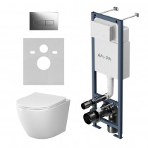 Комплект унитаз с инсталляцией Am.Pm IS110351.801900 кнопка хром глянцевая, механическое управление Комплект унитаз с инсталляцией Am.Pm IS110351.801900 кнопка хром глянцевая, механическое управление