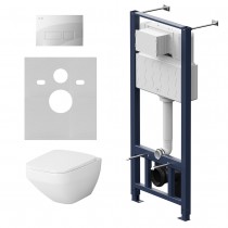 Комплект унитаз с инсталляцией Am.Pm IS47001.50A1700 кнопка белая глянцевая, пневматическое управление Комплект унитаз с инсталляцией Am.Pm IS47001.50A1700 кнопка белая глянцевая, пневматическое управление