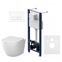 Комплект унитаз с инсталляцией Am.Pm IS47001.801900 кнопка белая глянцевая, пневматическое управление Комплект унитаз с инсталляцией Am.Pm IS47001.801900 кнопка белая глянцевая, пневматическое управление